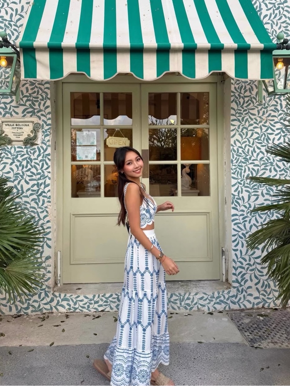 Commense - Printed Sleeveless Tie Back Skirt Set
